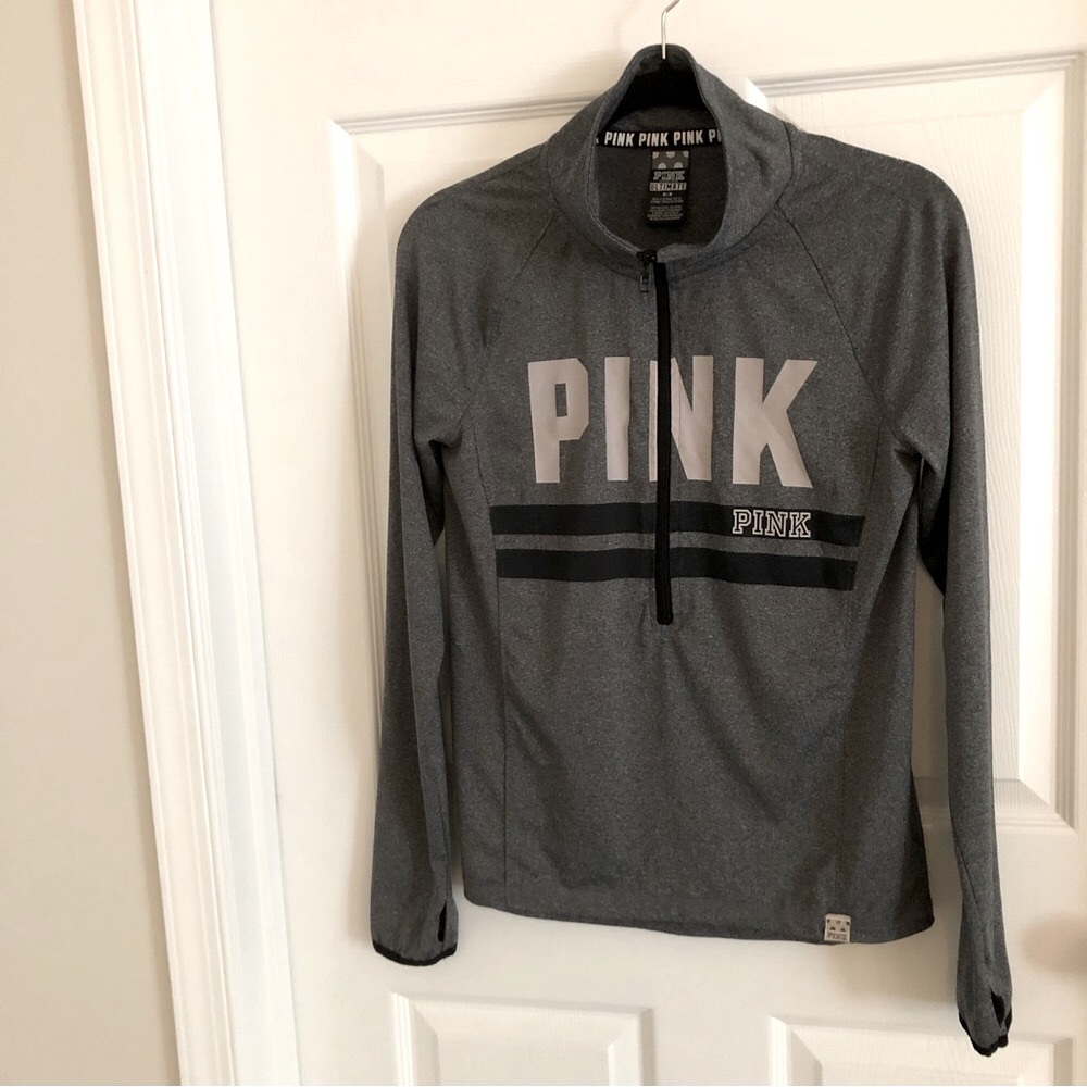 PINK by Victoria’s Secret gray and black half zip top